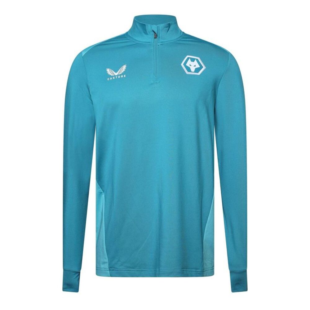 Castore Mens Wolverhampton Wanderers FC Quarter Zip Training Track Top / Pagoda